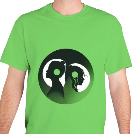 White T-Shirt with Green Logo